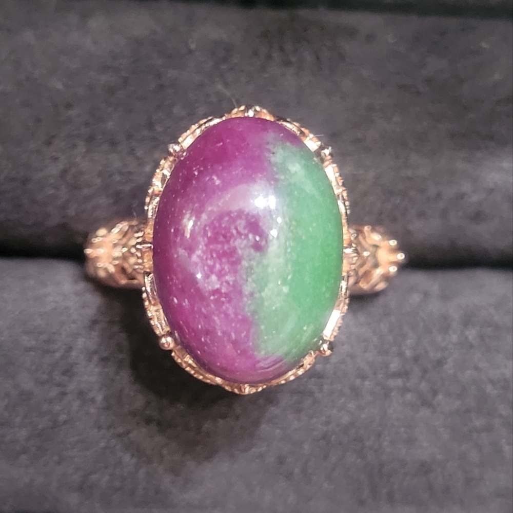 Ruby In Zoisite Rose Gold Ring - image 1
